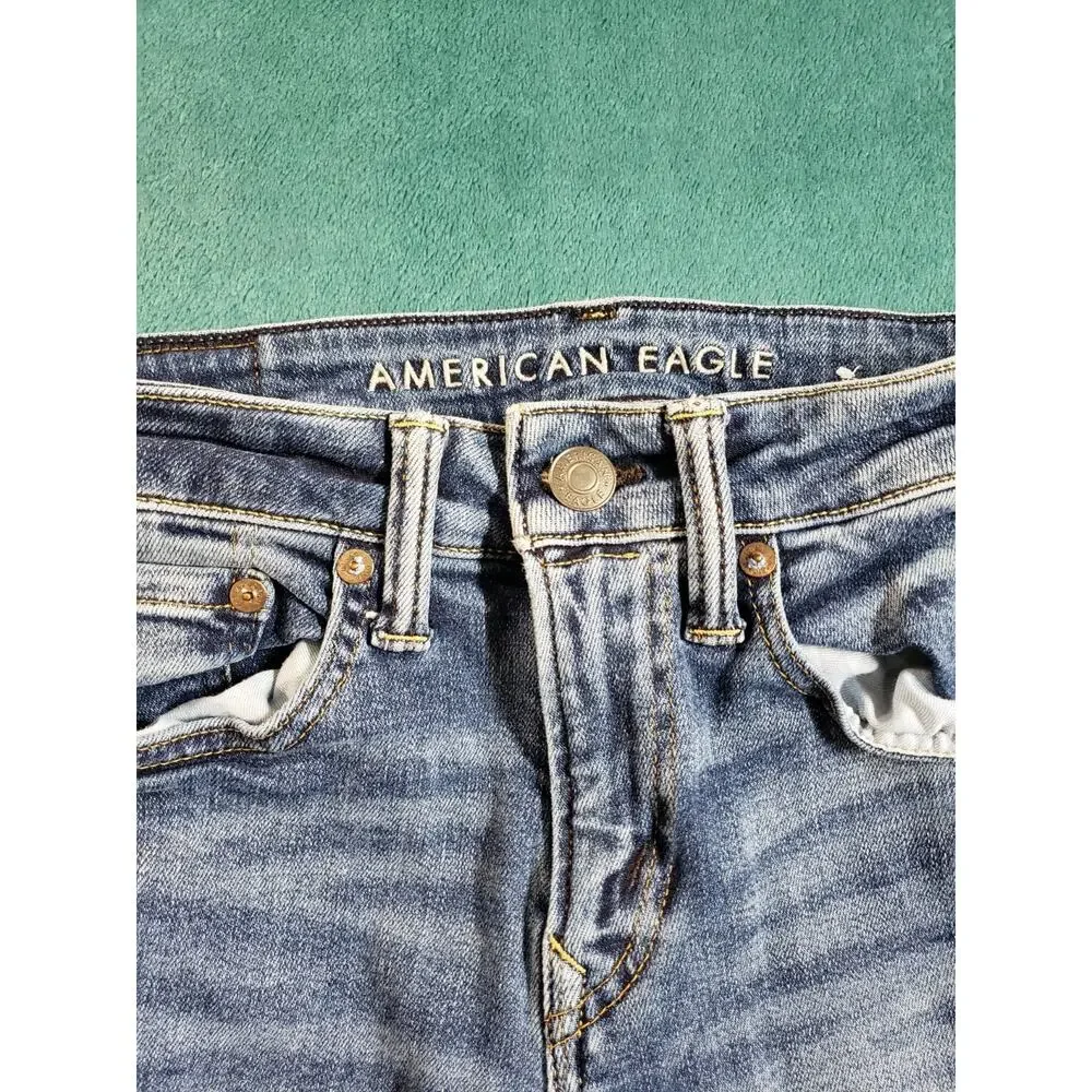 American Eagle Jeans Size 28x32 Mens Blue Pants Stretch Denim Mid Rise Skinny